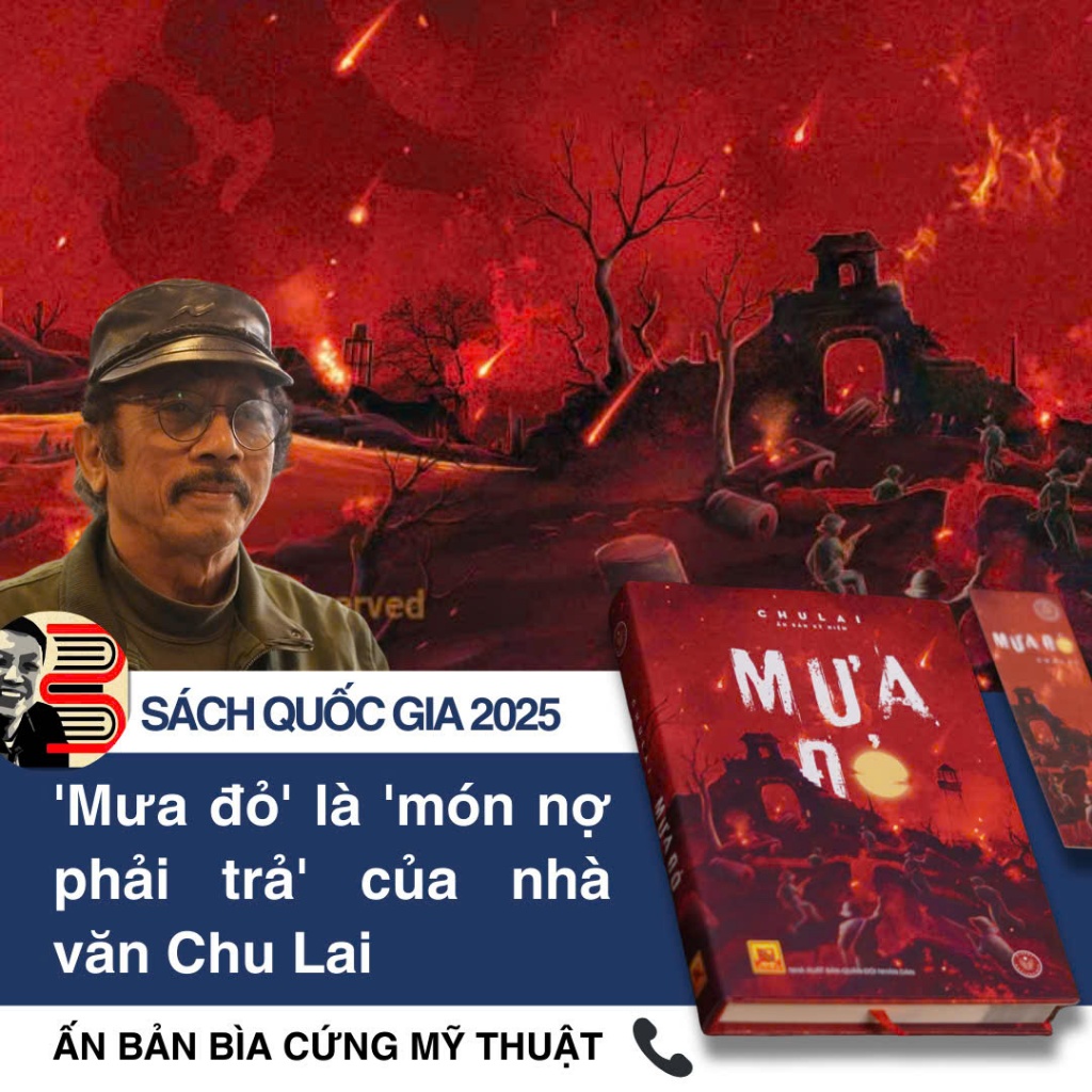 Sách - (Ấn bản kỷ niệm Sách Quốc Gia 2025, Bìa cứng, Random 1 charm chibi tiểu đội 1) Mưa Đỏ - Chu L