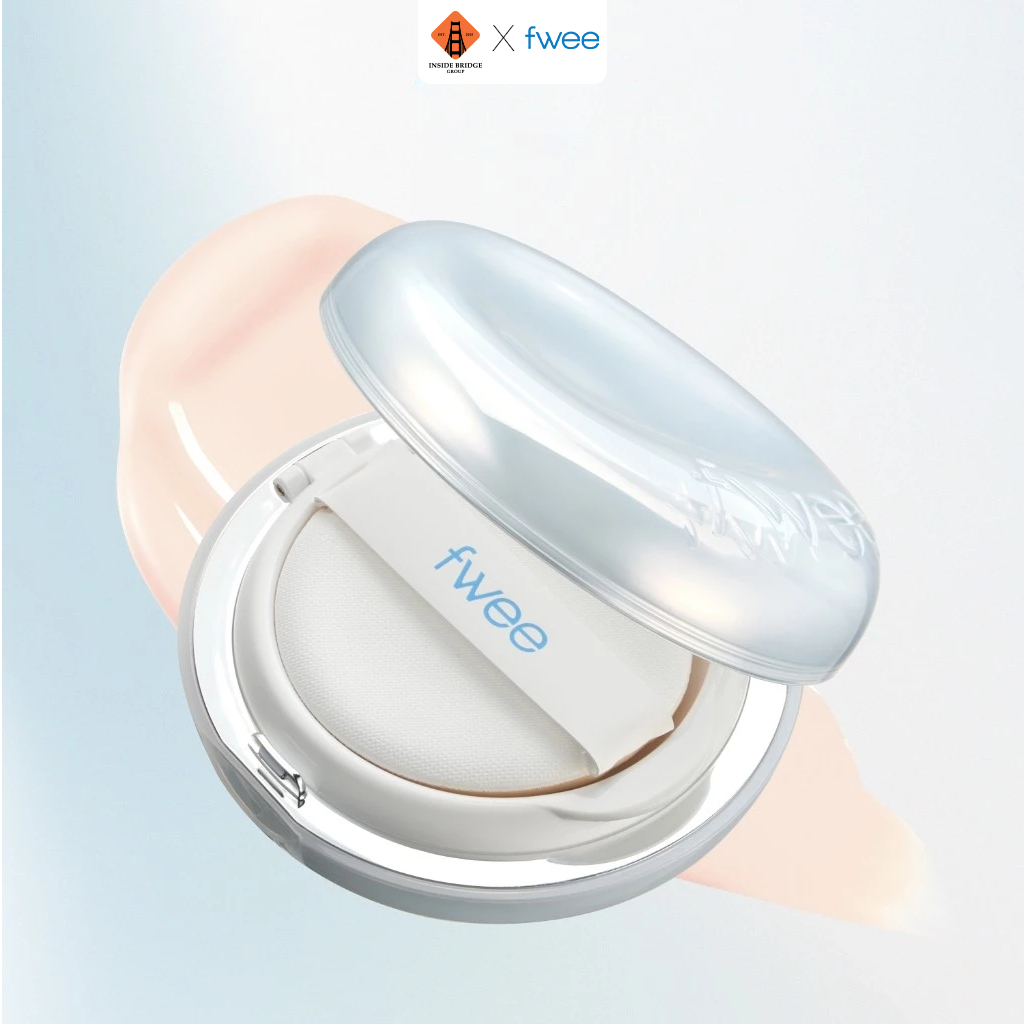 Phấn Nước FWEE Cushion Glass Original Hiệu Ứng Glass Skin Rõ Nét, Da Bóng Khỏe, Lâu Xuống Tông 5 Màu