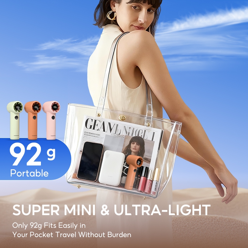 YODEVOE F013 Quạt cầm tay mini 199 Điều chỉnh có màn hình kỹ thuật số LED Bền bỉ 1500 mAh Quạt Tích Điện | BigBuy360 - bigbuy360.vn