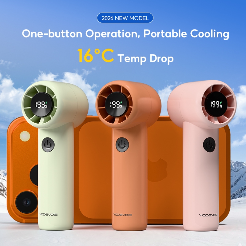 YODEVOE F013 Quạt cầm tay mini 199 Điều chỉnh có màn hình kỹ thuật số LED Bền bỉ 1500 mAh Quạt Tích Điện | BigBuy360 - bigbuy360.vn