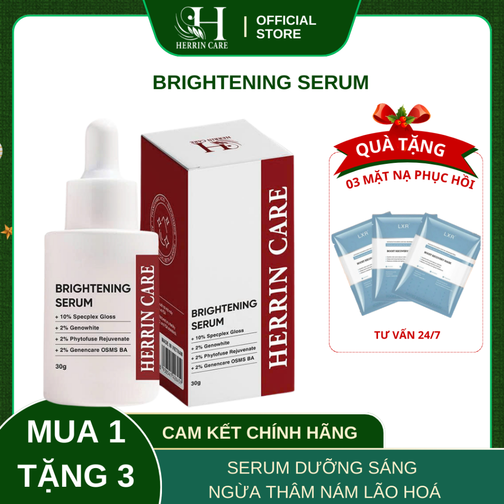 [ CHÍNH HÃNG HERRIN ] BRIGHTENING SERUM Tinh chất dưỡng sáng mờ thâm nám 30ml