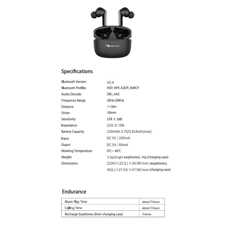 Tai Nghe TWS NAKAMICHI HUE-TULIP, BT 5.4, Màng Loa 10mm, Chống Ồn Chủ Động ANC -25dB, Nghe Đến 20H - Hàng Chính Hãng | BigBuy360 - bigbuy360.vn