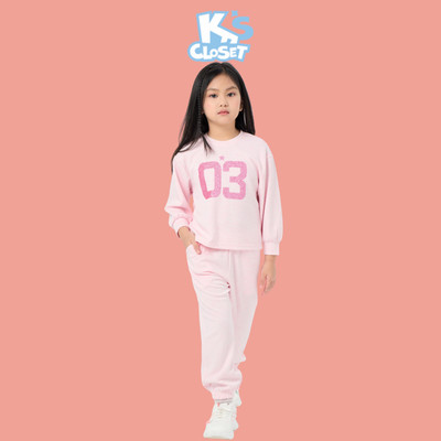 Bộ Quần Áo Jumper K'S CLOSET Chất Liệu Cotton Interlock Cho Bé Gái (2-14 tuổi) từ 10kg-56kg E009FIF