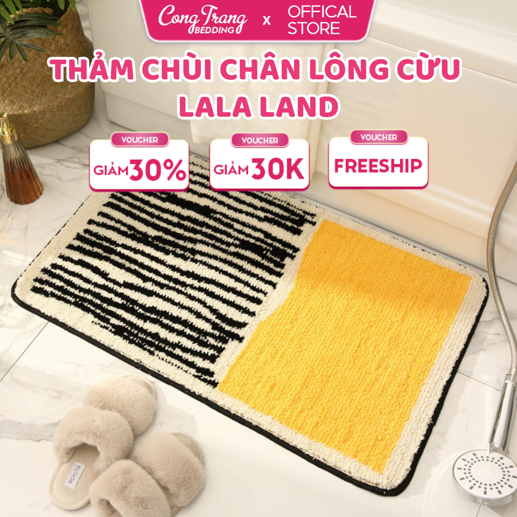 Thảm Chùi Chân Lông Cừu LALALAND Chống Trượt, Thấm Nước, Thảm Lau - Hiện Đại, Sang Trọng