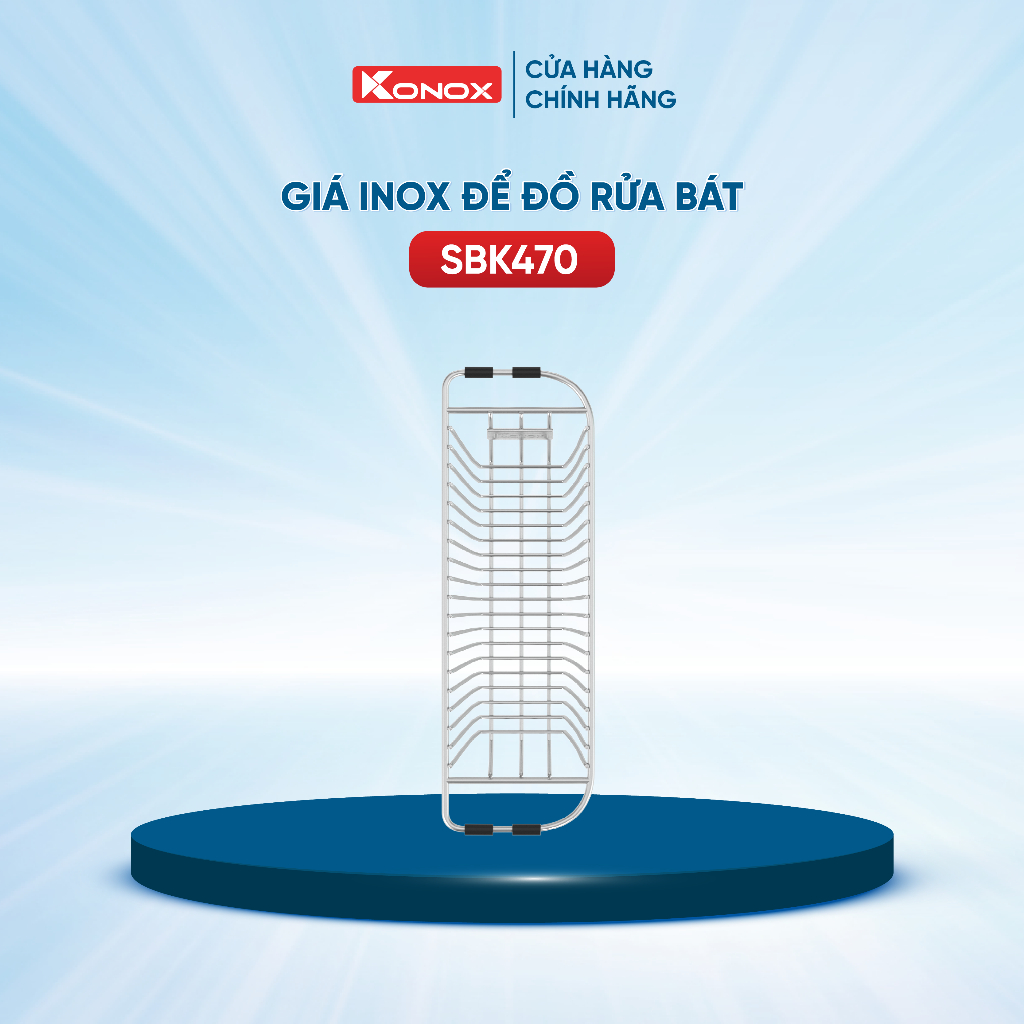 Giá inox để đồ rửa bát Konox SBK470 - Phụ kiện chậu rửa Dekor KN8347SU