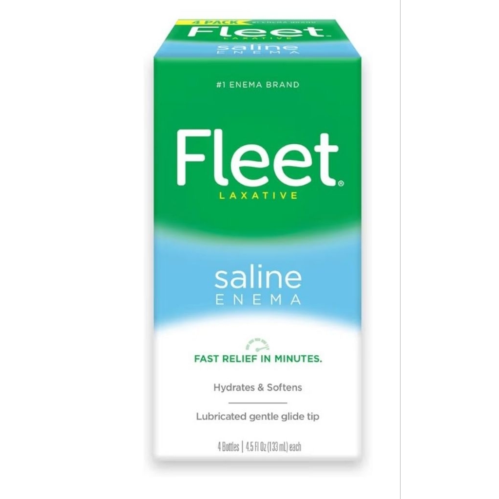 Fleet Laxative Saline Enema for Adult Constipation, 4.5 fl 4 bottles