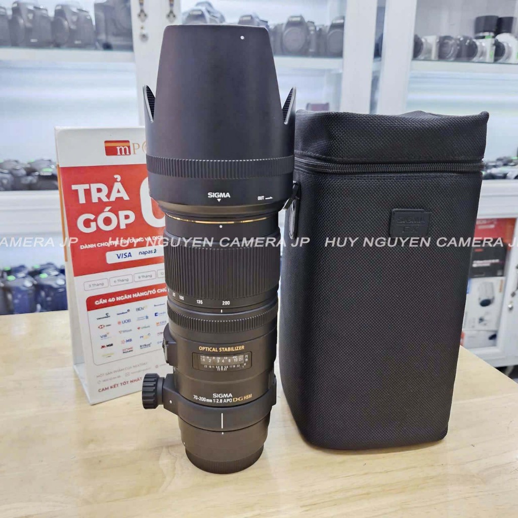 Sigma 70 200 f2.8 HSM OS EX DG NGÀM CANON EF , Có chống rung , Ống kính Tele khẩu độ lớn xóa phông r
