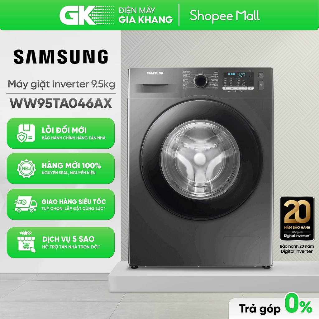 WW95TA046AX/SV Máy Giặt Samsung Inverter 9.5kg WW95TA046AX [Toàn Quốc]