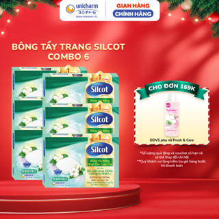  Combo 6 Hộp Bông Tẩy Trang Silcot Premium 66 Miếng Hộp 
