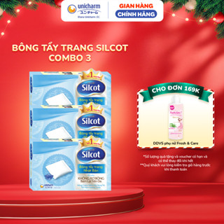  Bộ 3 Hộp Bông Tẩy Trang Silcot 82 Miếng Hộp 