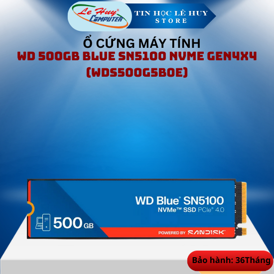 SSD Western WD 500GB BLUE SN5100 NVME GEN4X4 (WDS500G5B0E) - Hàng Chính Hãng