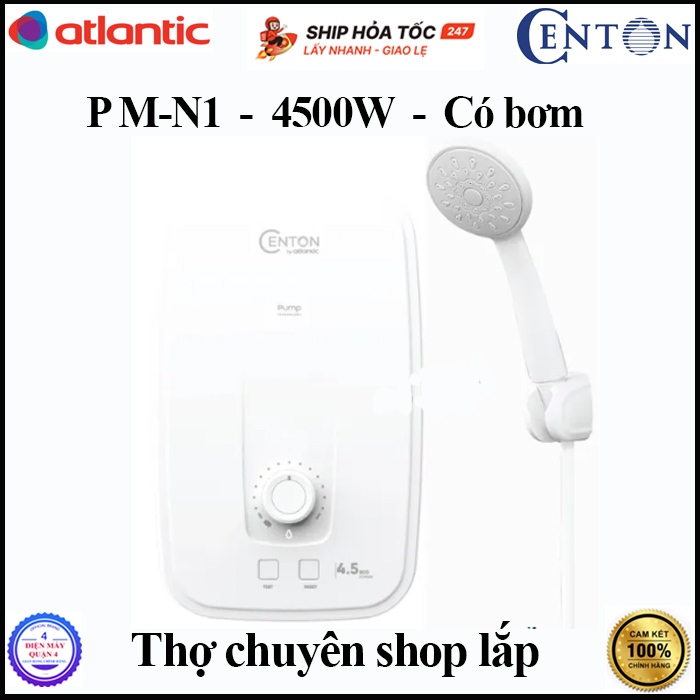 P M-N1 4500W -- Máy nước nóng trực tiếp Centon by Atlantic Presto Lite EIWH P M-N1 4.5kW - Có bơm