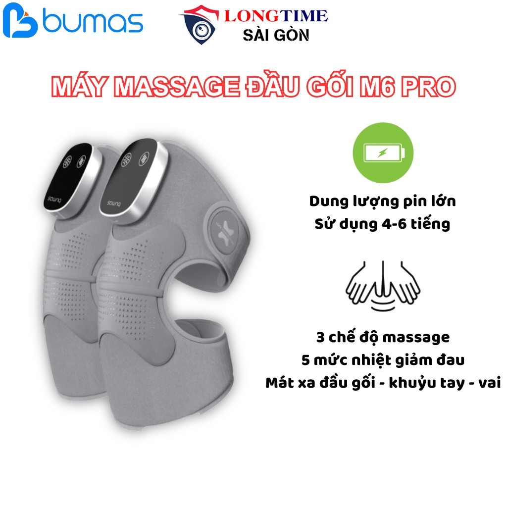 Máy Masssage Đầu Gối BUMAS M6 Pro Chườm Ấm Diện Rộng - Máy Massage Đa Năng Giảm Đau Nhức Nhanh