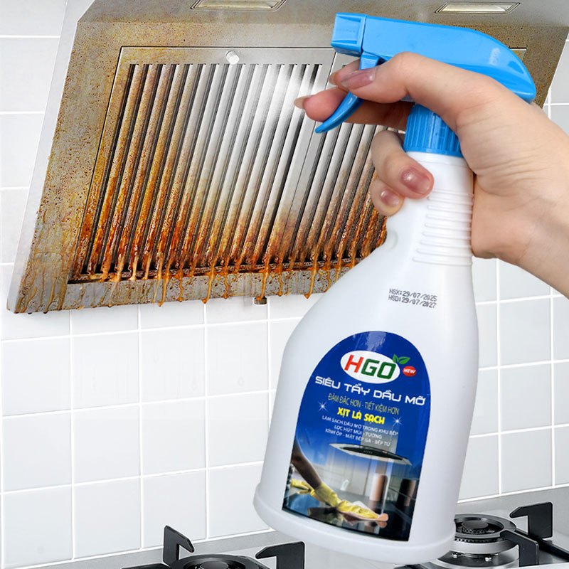 Tẩy Dầu Mỡ Nhà Bếp HGO, Làm Sạch Máy Hút Mùi, Bếp Gas, Bếp Từ, Xoong Nồi, Tường Bếp 500ml
