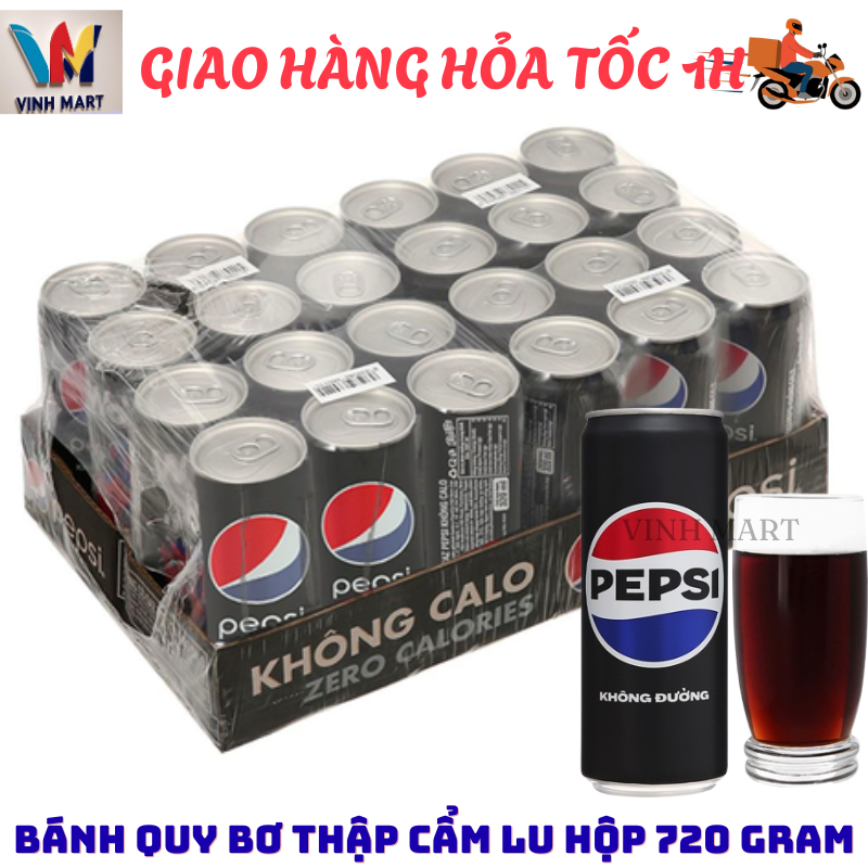 Nước Ngọt Pepsi Không Đường Không Calo Thùng 24 Lon 320 Ml
