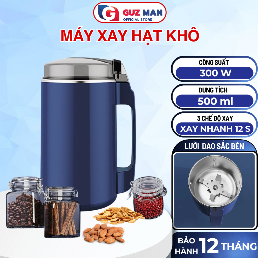 Máy xay hạt khô đa năng, Máy xay hạt cà phê, Các loại hạt cực nhanh, Công suất 300W Dung tích 500ml