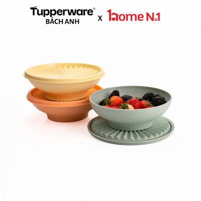 Bộ hộp bảo quản Tupperware Heritage Bowl 400ml Set 3 - Hàng chính hãng - Nhựa nguyên sinh PP số 5 an toàn sức khoẻ