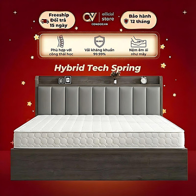 CONOCO Nệm Lò Xo Hybrid 15cm Êm Ái Nâng Đỡ Cột Sống Phù Hợp Phòng Ngủ