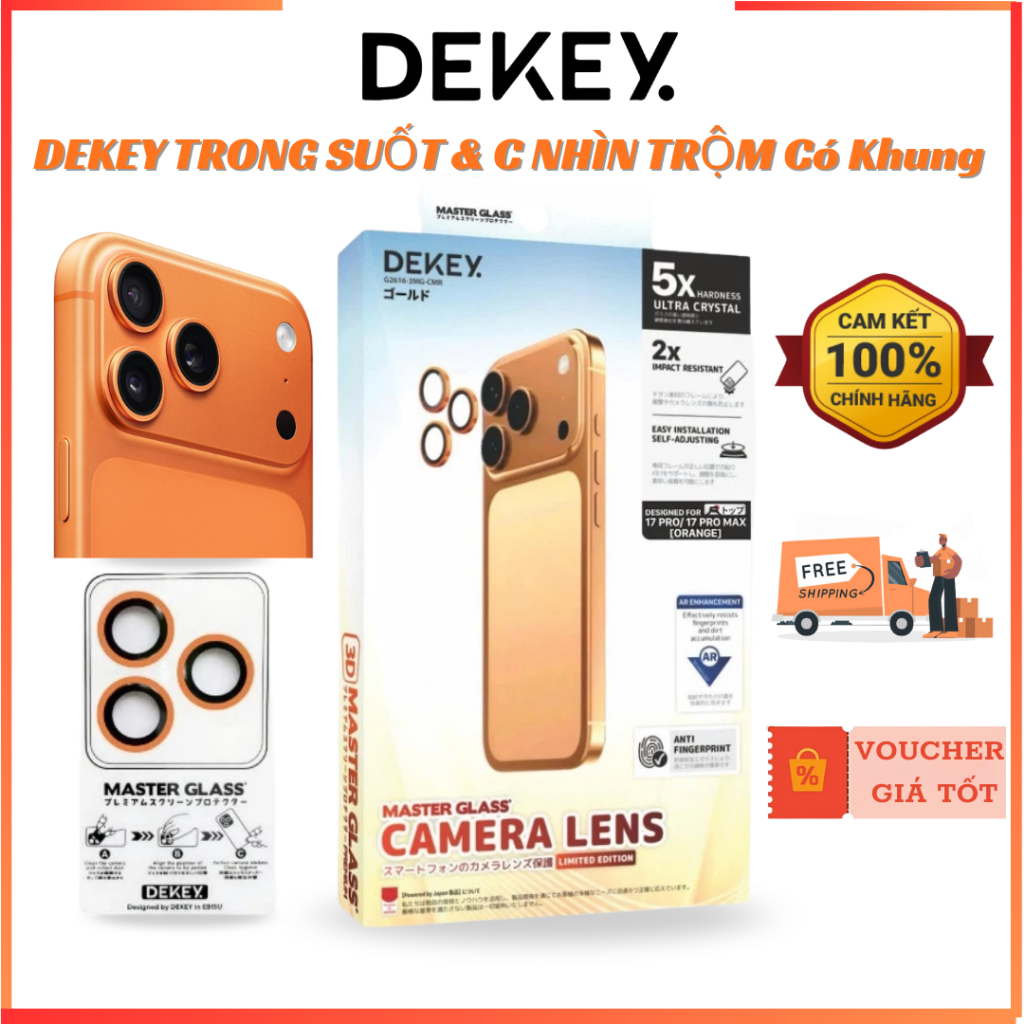 Lens Dekey Nhật Bản Bảo Vệ Camera Chống Trầy Xước & Va Đập Chính Hãng cho iP 17/16/15/14 Series