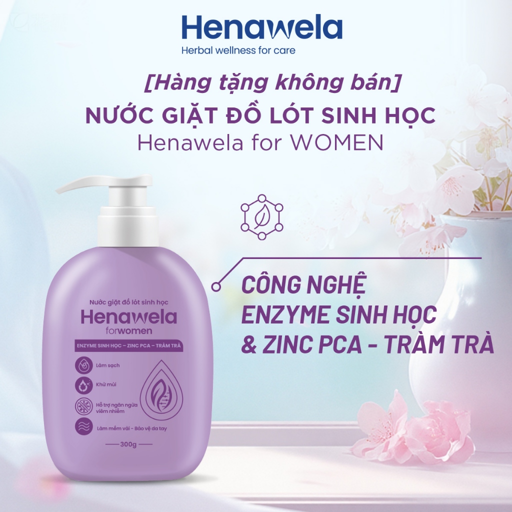 [Hàng tặng không bán] Nước giặt đồ lót sinh học cho nữ Henawela for WOMEN, 300g