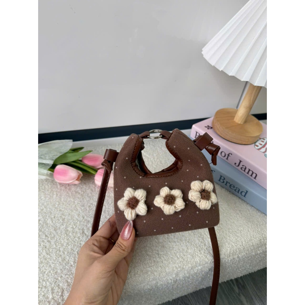 Túi đeo chéo nữ mini vải nỉ thêu hoa chấm bi, túi xách tay dáng nhỏ xinh đi chơi đi dạo hằng ngày Đăng Túi DK428 | BigBuy360 - bigbuy360.vn