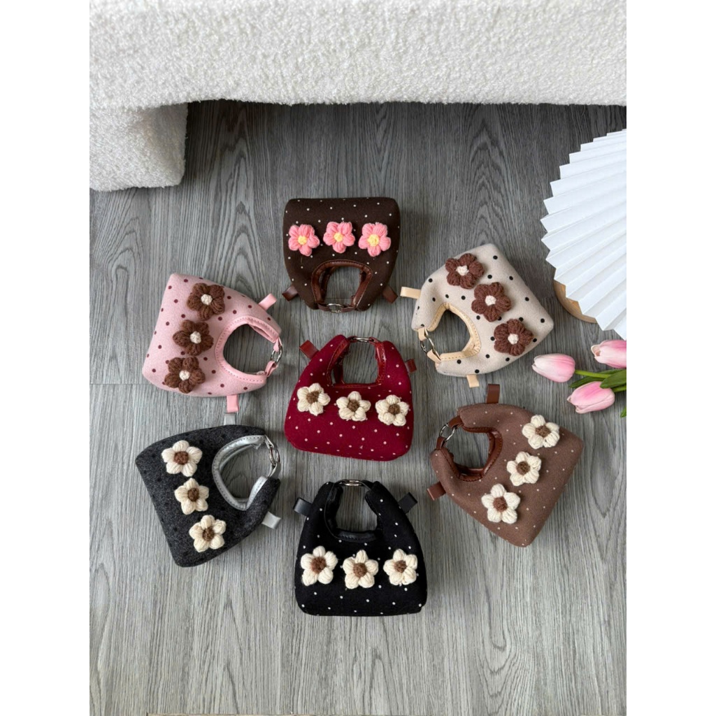 Túi đeo chéo nữ mini vải nỉ thêu hoa chấm bi, túi xách tay dáng nhỏ xinh đi chơi đi dạo hằng ngày Đăng Túi DK428 | BigBuy360 - bigbuy360.vn