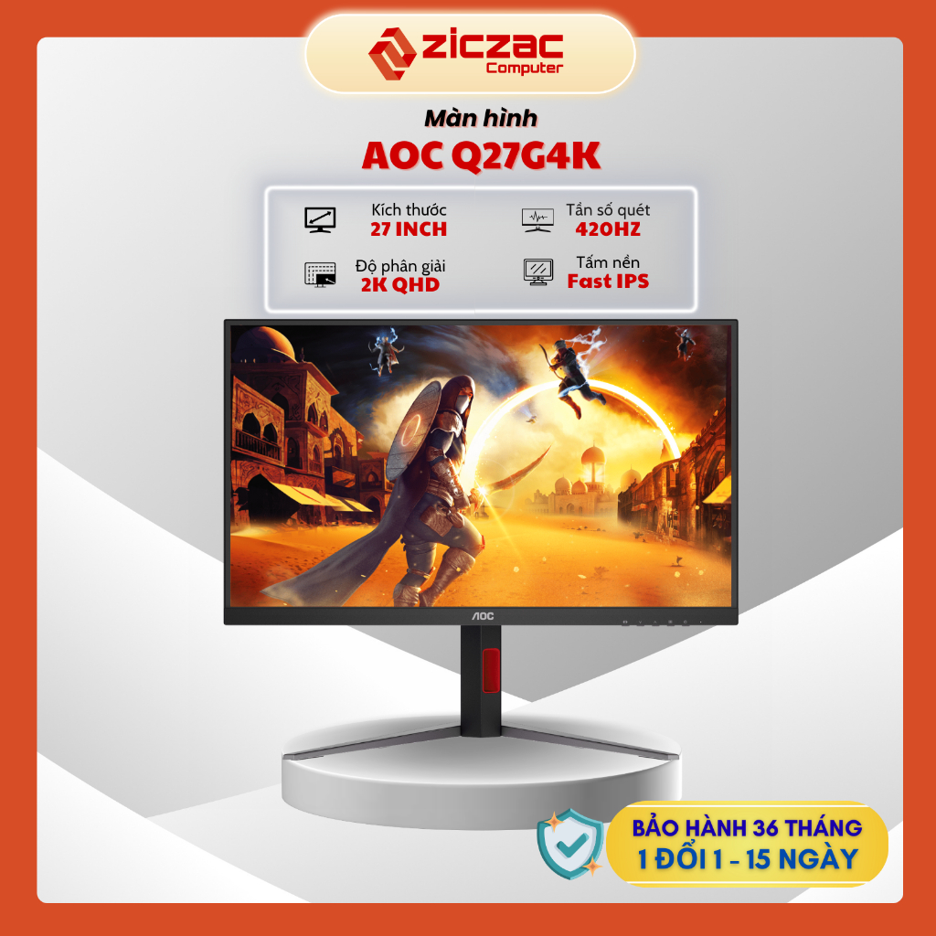 [Hỏa tốc] Màn hình 2K 420Hz AOC Q27G4K 27 inch QHD Fast IPS 0.3ms - Chính hãng