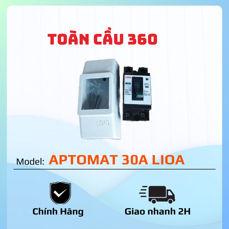 BỘ CB 30A LIOA/ APTOMAT 30A + VỎ BỌC NGOÀI