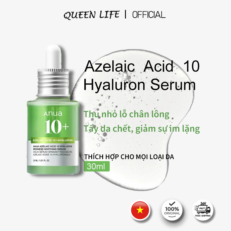 【ANUA】Azelaic Acid 10% + Hyaluronic Acid 30ml - Giảm Thâm Tím Sau Mụn Mẩn Đỏ, Ngừa Thâm Mới Hiệu Quả