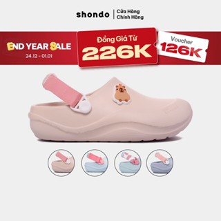  Giày Clog Little Suke Bé Gái Thoải Mái Nhựa Đúc Shondo Nhiều Màu 