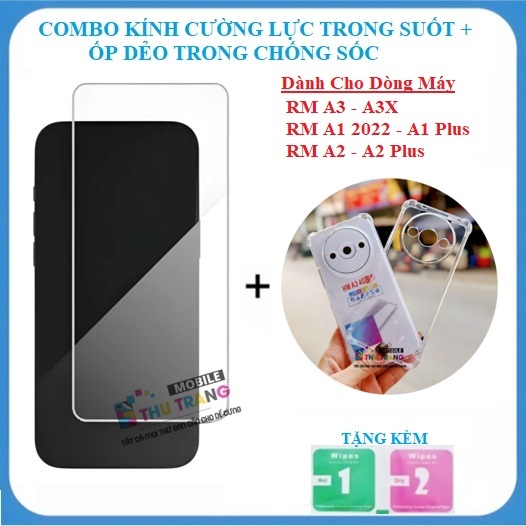 Combo kính cường lực Dành Cho Redmi A3 A3X Redmi A1 2022 A1 Plus A2 A2 Plus trong suốt không full mà
