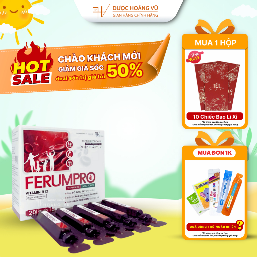 [✨QUÀ XỊN] Siro Sắt Hữu Cơ FERUMPRO - Bổ Sung Vitamin B12, B9, Acid Folic Cho Cơ Thể Ferum Pro