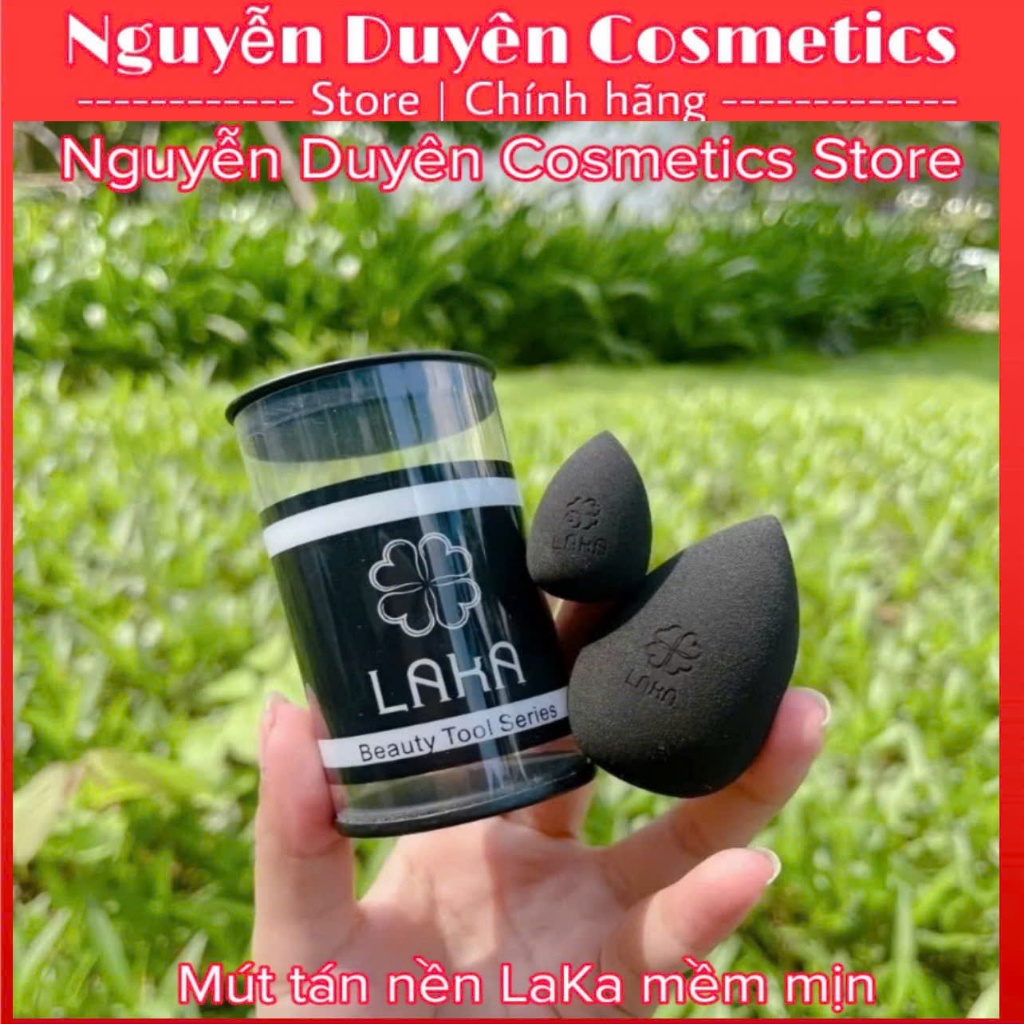 {Mút LaKa's} Bông mút Laka mềm mịn set hộp 2 chiếc sử dụng tán kem nền , kem che khuyết điểm