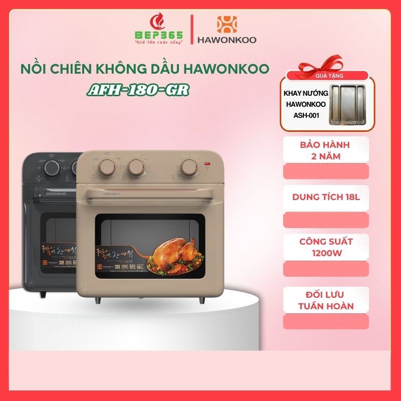 Nồi Chiên Không Dầu AFH-180 Hawonkoo – 5 Chương Trình Nấu – Chất Liệu Cao Cấp – An Toàn & Tiện Lợi