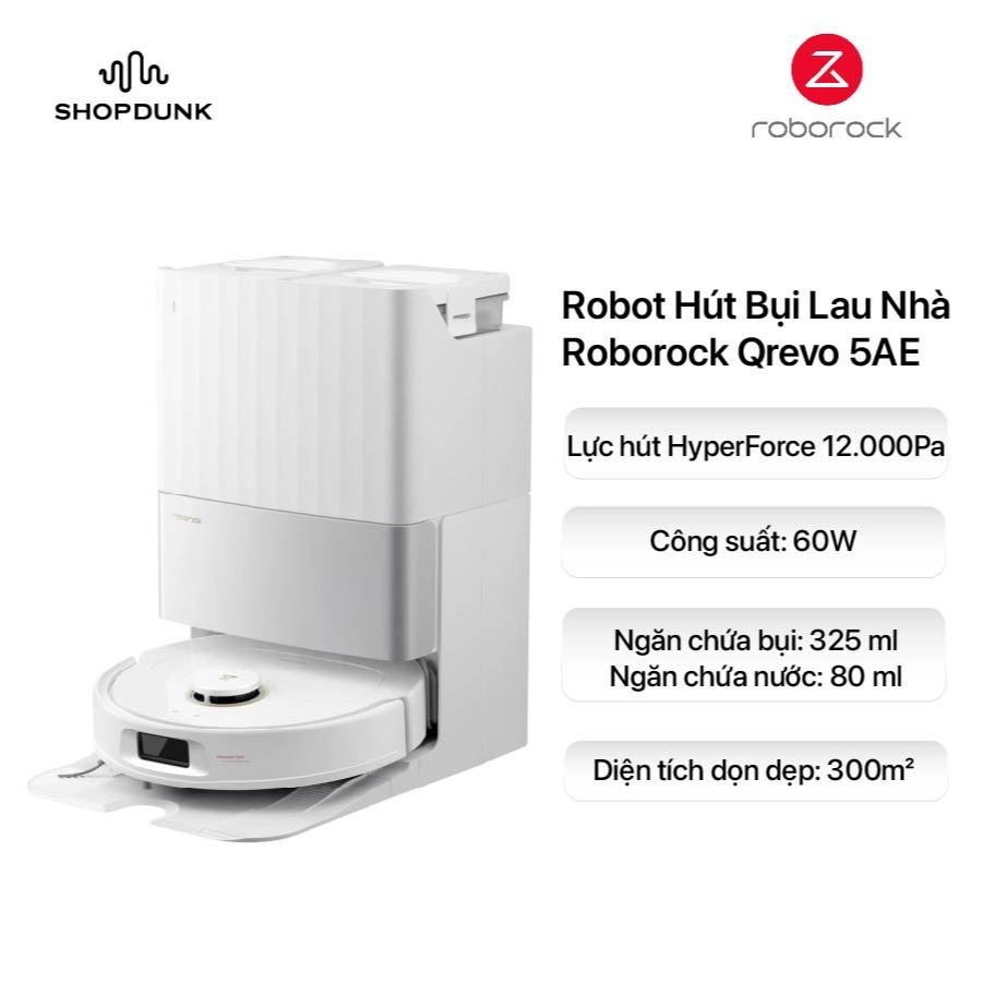 Robot Hút Bụi Lau Nhà Roborock Qrevo 5AE Chính Hãng
