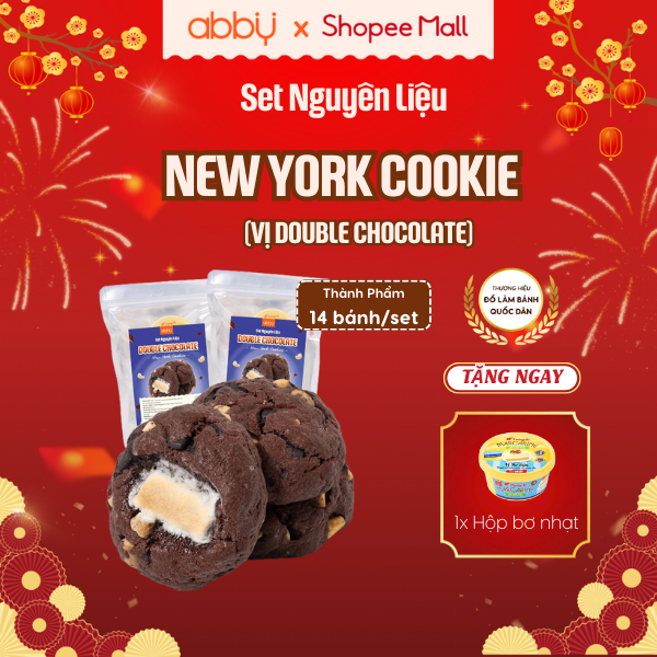 [ABBY - TẶNG BƠ] Set làm bánh New York cookies - Thành phẩm 14 bánh/set - Nguyên liệu làm bánh quy t