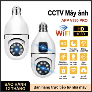 WiFi Camera 1 Mắt/ 2 Mắt CCTV HD 1080P  xoay 360, kết nối với điện thoại từ xa, tầm nhìn ban đêm V380 Pro APP