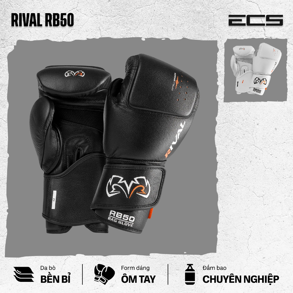 Găng Tay Boxing Chính Hãng Rival, Găng Tay Đấm Bốc Rival RB50, Da Bò, Chuyên Đấm Bao Pad