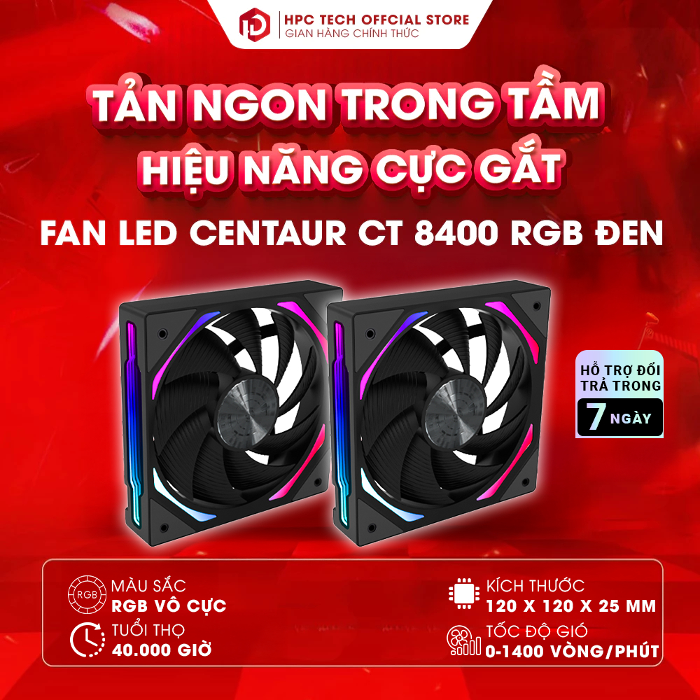 Fan quạt tản nhiệt RGB vô cực cao cấp Centaur 8400 đen xuôi- Chính Hãng | BigBuy360 - bigbuy360.vn