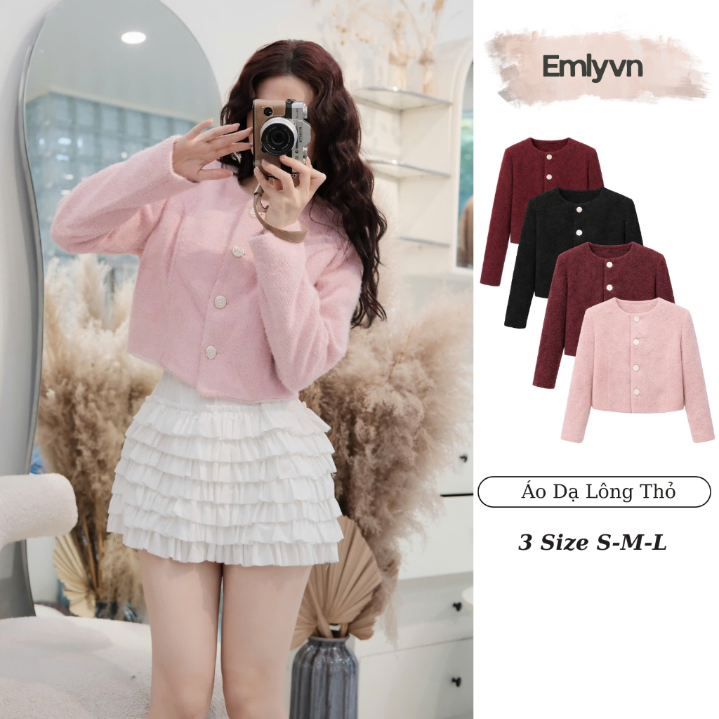 EMLYvn- Áo khoác Dạ Nữ Lông Thỏ Dáng Crop Cao Cấp, Áo Dạ Nữ Lông Thỏ Sang Trọng Mùa Thu Đông 2025 | BigBuy360 - bigbuy360.vn