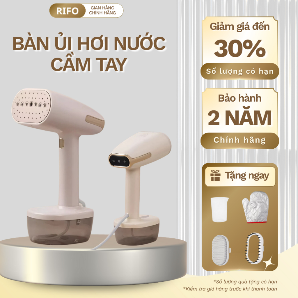 Bàn ủi hơi nước cầm tay RIFO 350ml công suất 1800W, hơi nước mạnh, ủi phẳng nhanh RF8
