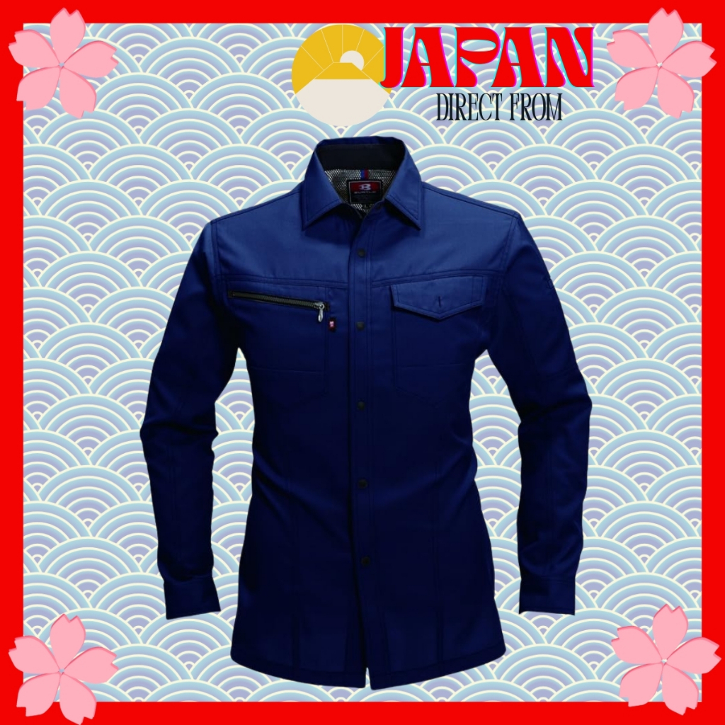 【Direct from Japan】Burtle Long Sleeve Shirt 7093 | Sweat Absorption, Quick Drying, Anti-Static, Shap