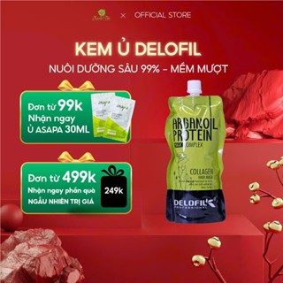  Kem ủ tóc collagen phục hồi tái sinh tóc hư tổn dưỡng siêu mềm mượt Delofil Collagen Hair Mask 500ml - Mỹ phẩm Xuân Thì 