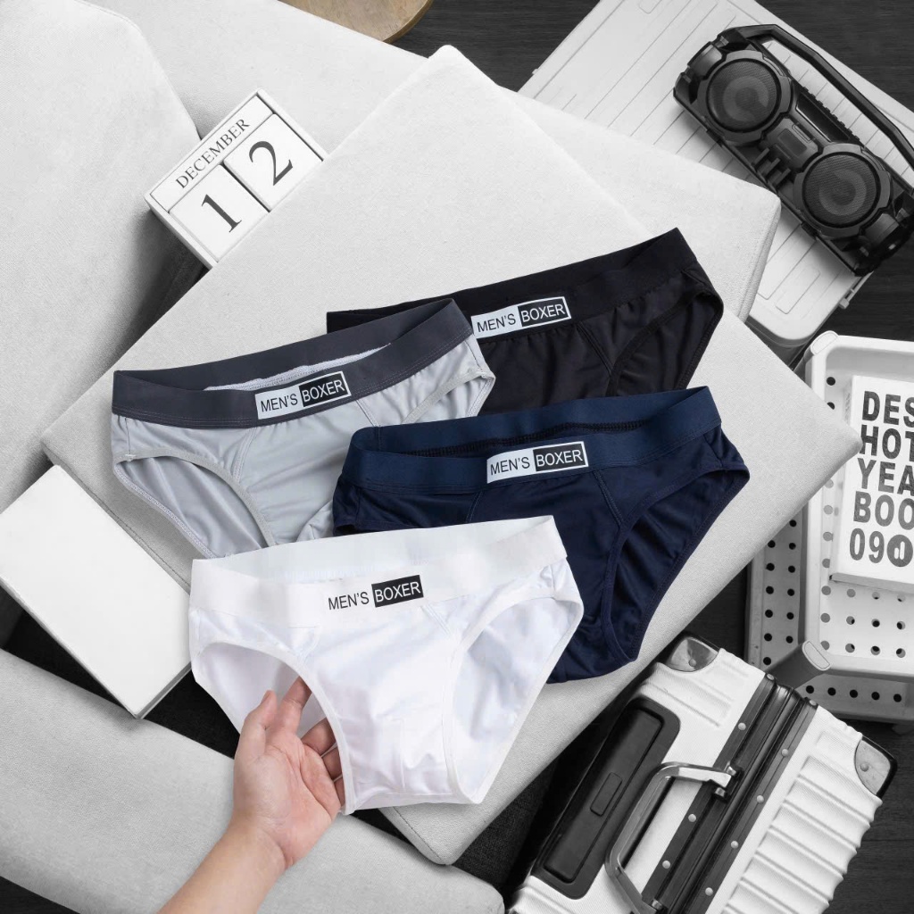 Quần Sịp Xì Chéo Nam MEN'S BOXER IN Cao Cấp Lót Nam Tam Giác Co Giãn 4 Chiều,Quần lót nam cao cấp chất thun lạnh đẹp