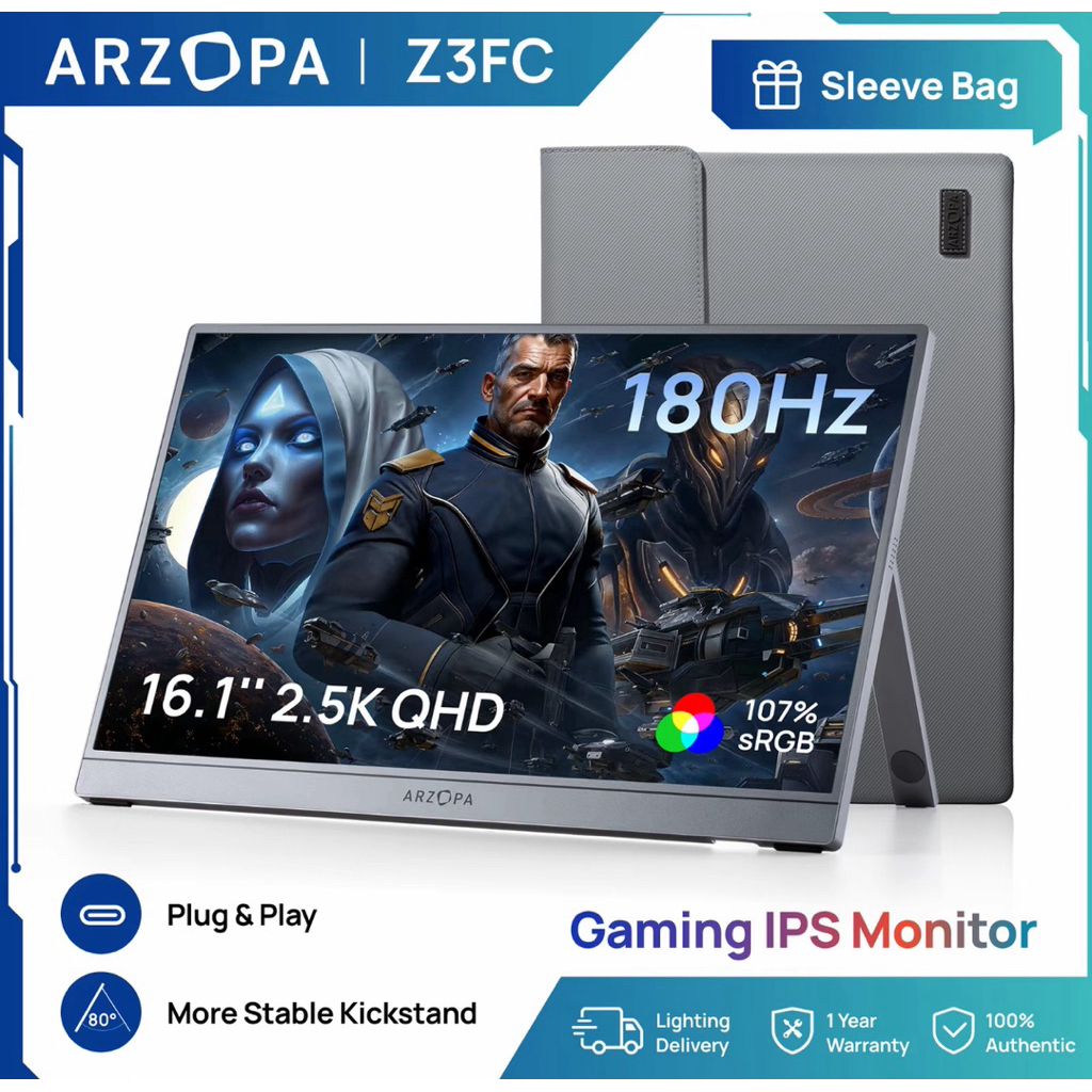 Màn hình ARZOPA Z3FC | Màn hình di động 16.1" 2.5K 144Hz