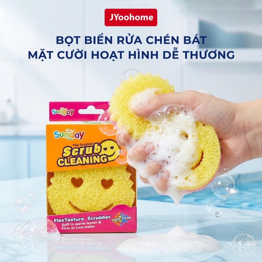 Miếng Bọt Biển Rửa Chén Bát JYoohome Miếng Mút Xốp Cọ Xoong Nồi Lau Chùi Đa Năng Chống Mùi Tạo Bọt