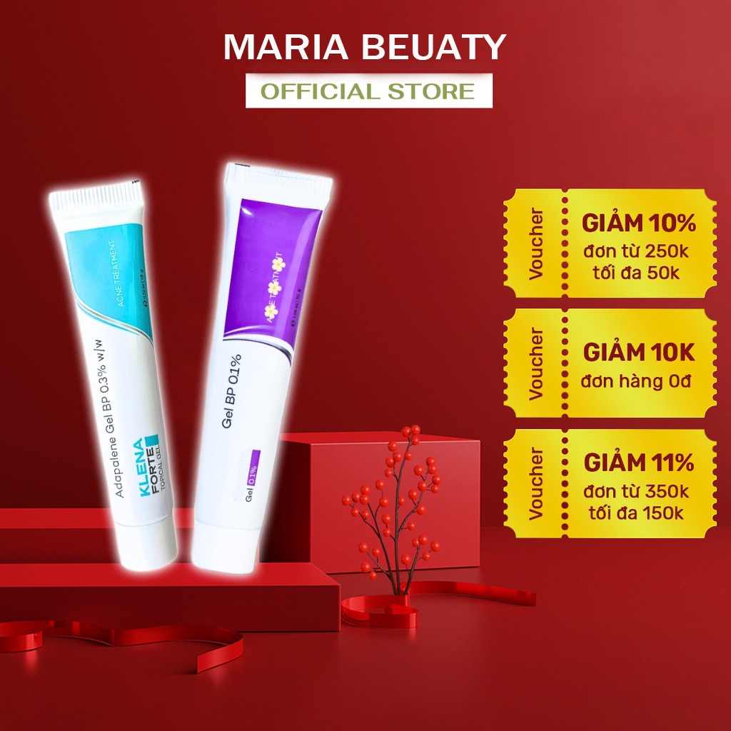 Gel Bôi Mụn Adapalene Klena Chuyên Dụng Cho Mụn Sưng Viêm Giảm Mụn, Mờ Thâm Mụn, Dưỡng Trắng Da 15g