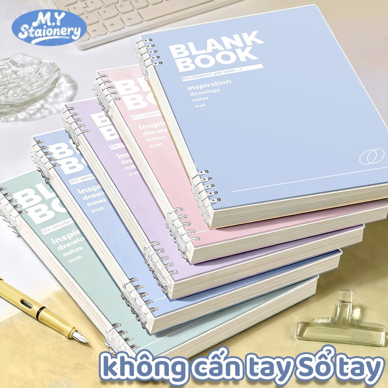 Sổ còng thay được giấy pastel B5 -120 trang kẻ ngang - Thiết kế khuyết còng dễ viết planner, tập vở 