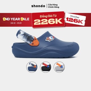  Giày Clog Little Suke Bé Trai Thoải Mái Nhựa Đúc Shondo Nhiều Màu 