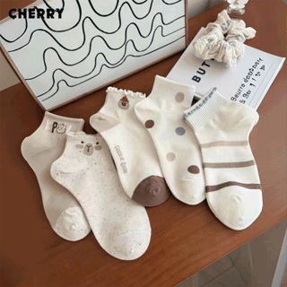 Tất cổ ngắn nữ, vớ nữ cổ bèo chất vải cotton co giãn bốn chiều thoáng khí - Cherry Shop